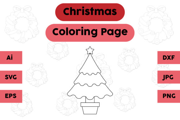 A Cozy Christmas Tree Graphic for Crafters and Coloring Pages