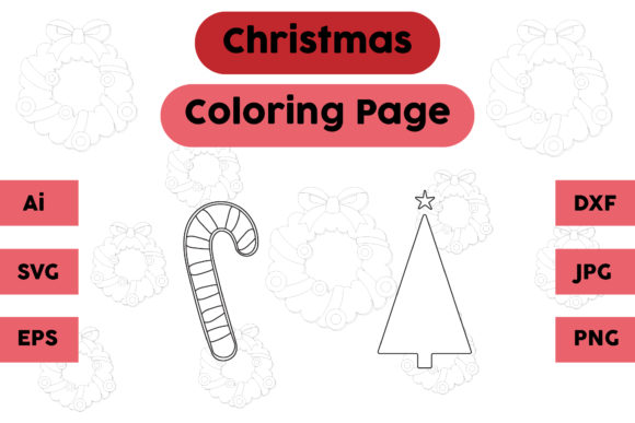 Christmas Coloring Page Candy Tree Set 1: A Festive Graphics Addition