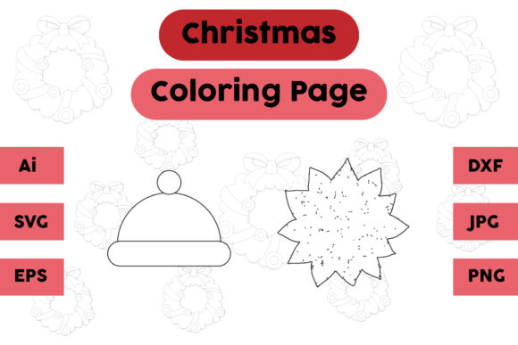 Christmas Coloring Page Decoration 10: A Festive Graphics Asset