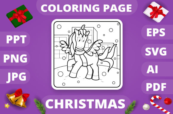Christmas Coloring Page for Kids 29 V4: A Graphics Asset for Seasonal Branding