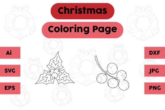 Christmas Coloring Page Fruits Set 01: A Versatile Graphics Asset
