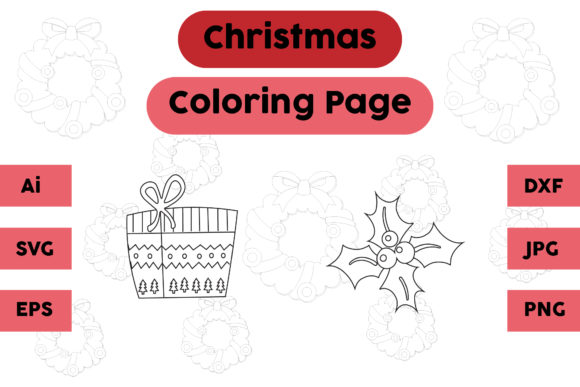 Christmas Coloring Page Gift Plum Set 01: A Graphics Review