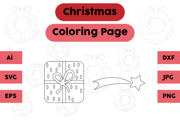 Christmas Coloring Page Gift Star 15: A Versatile Graphics Asset