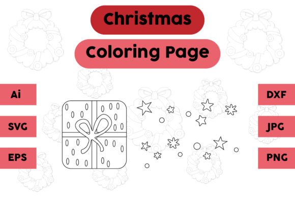 Christmas Coloring Page Gift Star 16: A Versatile Graphics Asset