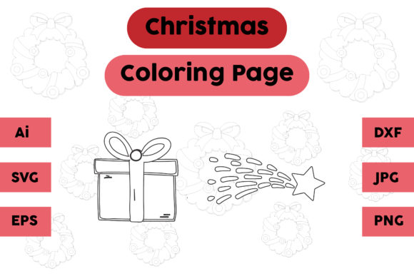Christmas Coloring Page Gift Star Set 14: A Graphics Asset Review