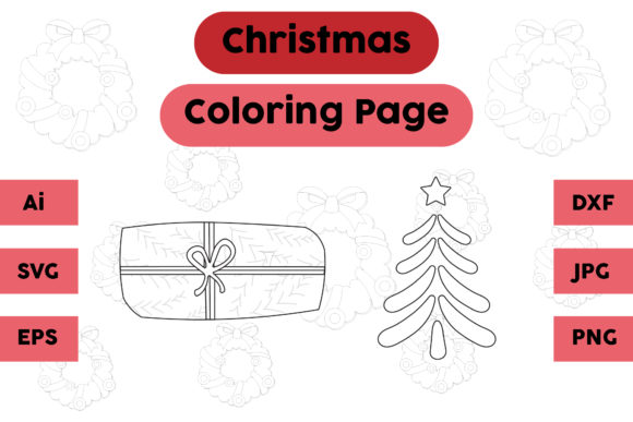 Christmas Coloring Page Gift Tree Set 13: A Graphics Gem for Creative Projects