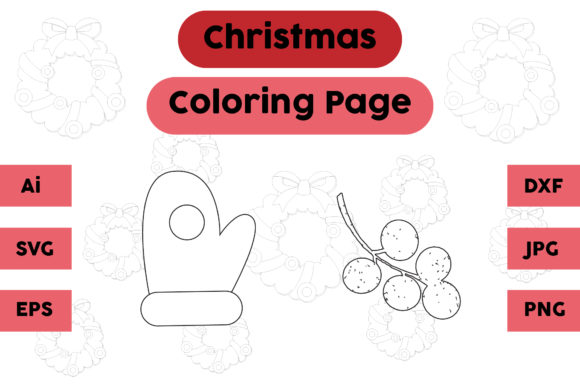 Christmas Coloring Page Glove Fruit Set: A Versatile Graphics Asset