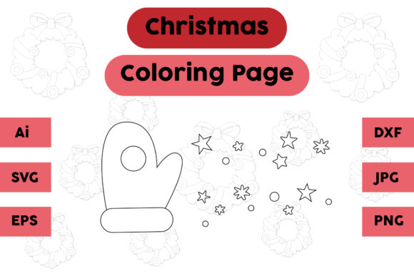 Christmas Coloring Page Glove Star Set 4: A Versatile Graphics Asset