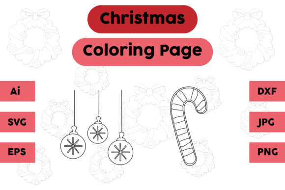 Christmas Coloring Page Lamp Candy Set: A Festive Graphics Gem