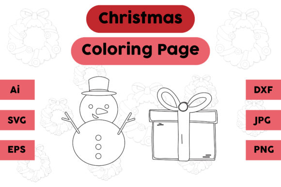 Christmas Coloring Page Snow Gift Set 01: A Graphics Review