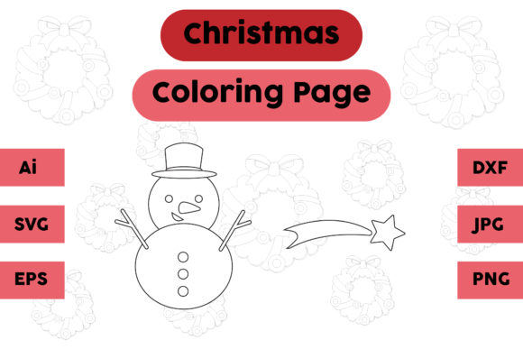 Christmas Coloring Page Snow Star 03: A Festive Graphics Asset