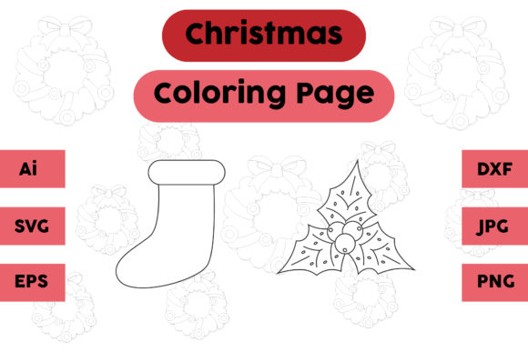Christmas Coloring Page Socks Plum Set Review
