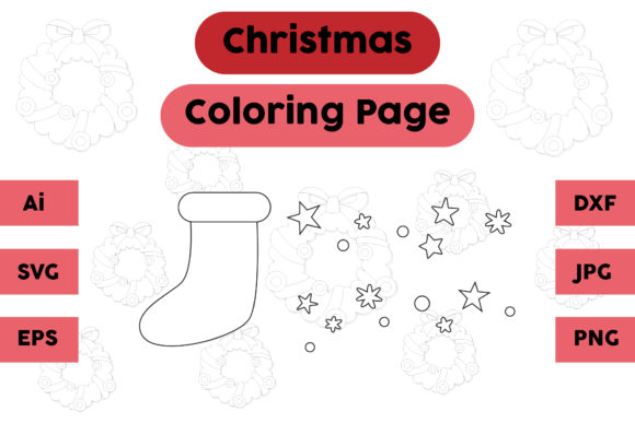Christmas Coloring Page Socks Star 4: A Versatile Graphics Asset