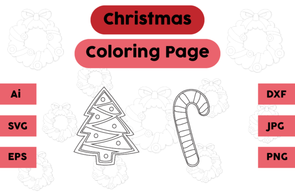 Christmas Coloring Page Tree Candy Set: A Graphics Must-Have