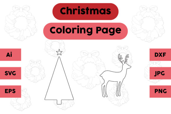 Christmas Coloring Page Tree Deer Set 02 Review