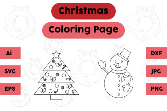 Christmas Coloring Page Tree Snowman Set: A Graphics Review for Branding