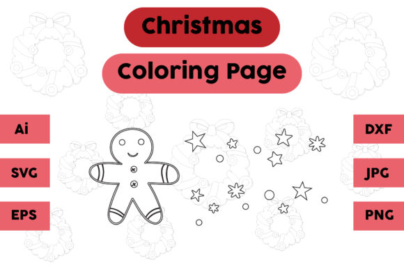 Christmas Coloring Pages Ginger Star Set: A Versatile Graphics Asset